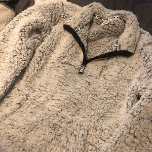 Pink 1/4 zip Sherpa sweater